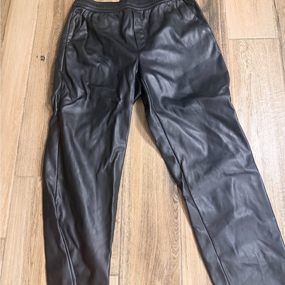 Banana republic Black Faux Leather Ankle Pants